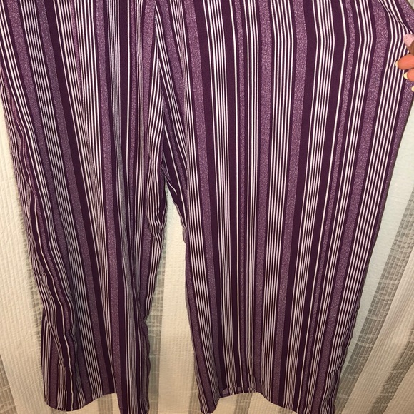 Purple and White Stripped Jumpsuit - Picture 5 of 8